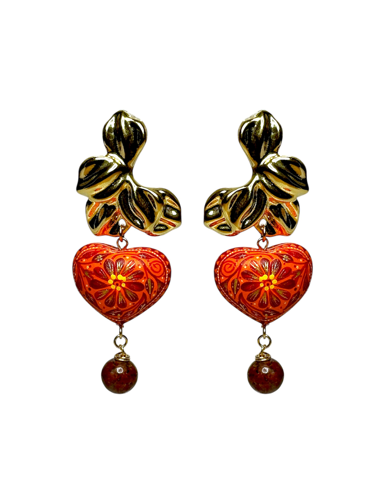 Heart of Oaxaca Earrings (Orange)