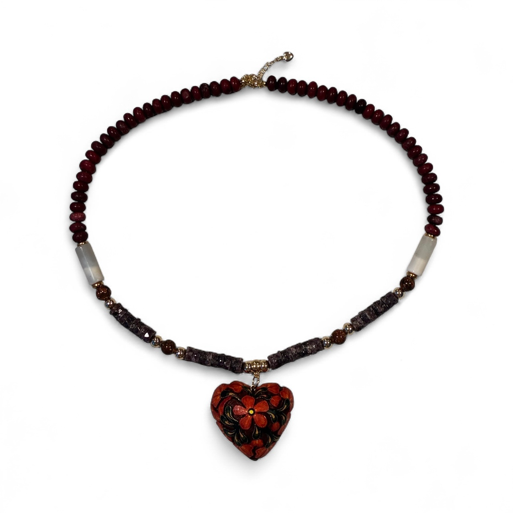 Small Carved Heart of Oaxaca (Red)